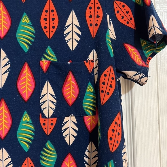 LuLaRoe Colorful Leaf Patterned Size XSmall Hi-Low Midi Dress - Picture 3 of 7